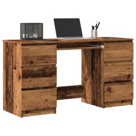 Aged engineered wood desk 140x50x77 cm