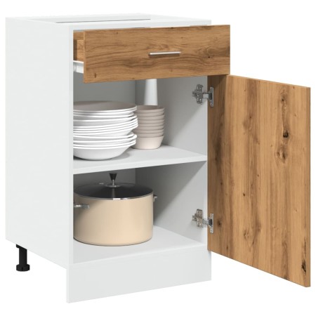 Armario inferior cajón madera roble artisan 50x46x81,5 cm de , Armarios de cocina - Ref: Foro24-856087, Precio: 84,39 €, Desc...