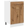 Armario inferior cajón madera roble artisan 50x46x81,5 cm de , Armarios de cocina - Ref: Foro24-856087, Precio: 84,39 €, Desc...