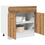 Armario inferior cajón madera roble artisan 80x46x81,5 cm de , Armarios de cocina - Ref: Foro24-856093, Precio: 101,68 €, Des...