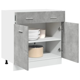 Armario inferior cajón contrachapada gris hormigón 80x46x81,5cm de , Armarios de cocina - Ref: Foro24-856091, Precio: 73,69 €...