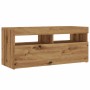 Mueble de TV luces LED madera roble artisan 90x35x40 cm | Foro24|Onlineshop| Casa, Jardín y Más Foro24.es