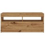 TV stand with LED lights, oak wood artisan 90x35x40 cm | Foro24|Onlineshop| Casa, Jardín y Más Foro24.es