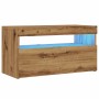 Mueble de TV luces LED madera roble artisan 75x35x40 cm de , Muebles TV - Ref: Foro24-856317, Precio: 65,96 €, Descuento: %