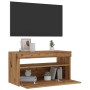 Mueble de TV luces LED madera roble artisan 75x35x40 cm de , Muebles TV - Ref: Foro24-856317, Precio: 65,96 €, Descuento: %