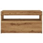 TV stand with LED lights, oak wood artisan 75x35x40 cm | Foro24|Onlineshop| Casa, Jardín y Más Foro24.es