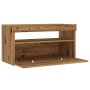 TV stand with LED lights, oak wood artisan 75x35x40 cm | Foro24|Onlineshop| Casa, Jardín y Más Foro24.es