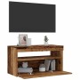 TV stand with LED lights, aged engineered wood, 75x35x40 cm by , TV Furniture - Ref: Foro24-856315, Price: 65,96 €, Discount: %