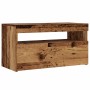 TV stand with LED lights, aged engineered wood, 75x35x40 cm by , TV Furniture - Ref: Foro24-856315, Price: 65,96 €, Discount: %