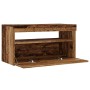 TV stand with LED lights, aged engineered wood, 75x35x40 cm by , TV Furniture - Ref: Foro24-856315, Price: 65,96 €, Discount: %