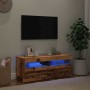 Mueble TV luces LED madera ingeniería envejecida 100x35x40 cm de , Muebles TV - Ref: Foro24-856355, Precio: 83,18 €, Descuent...