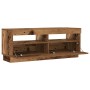 TV stand with LED lights, aged engineered wood, 100x35x40 cm | Foro24|Onlineshop| Casa, Jardín y Más Foro24.es