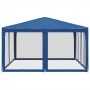 Party tent with 8 blue HDPE mesh walls 4x4 m | Foro24|Onlineshop| Casa, Jardín y Más Foro24.es