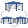 Party tent with 8 blue HDPE mesh walls 4x4 m | Foro24|Onlineshop| Casa, Jardín y Más Foro24.es