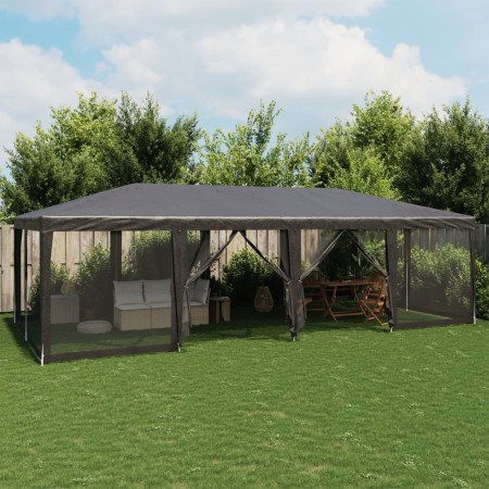 Party tent with 12 walls made of anthracite gray HDPE mesh, 8x4m. by , tents - Ref: Foro24-4010074, Price: 203,85 €, Discount: %