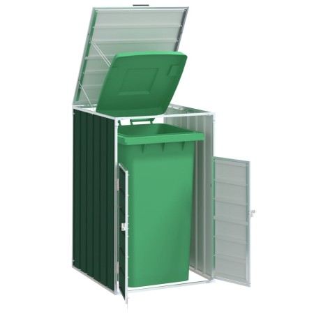 Green steel garbage container shed 72x81x115 cm by , Waste container supports - Ref: Foro24-4006171, Price: 100,43 €, Discoun...