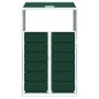 Green steel garbage container shed 72x81x115 cm by , Waste container supports - Ref: Foro24-4006171, Price: 100,43 €, Discoun...