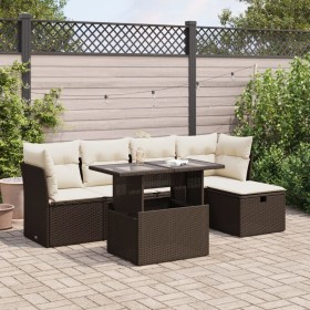 Set aus 6-teiligen Gartensofas und Kissen aus