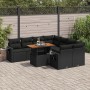 Garden sofa set with 9-piece black synthetic rattan cushions | Foro24|Onlineshop| Casa, Jardín y Más Foro24.es