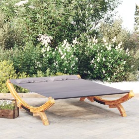 Lounger with anthracite gray curved wood canopy 165x188.5x46 cm by vidaXL, Outdoor beds - Ref: Foro24-313950, Price: 192,66 €...