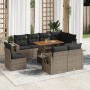 Garden sofa set with 9-piece synthetic rattan gray cushions | Foro24|Onlineshop| Casa, Jardín y Más Foro24.es