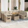 Garden sofa set with beige cushions, 10 pieces, made of synthetic rattan. by , Garden sets - Ref: Foro24-3327194, Price: 938,...