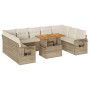 Gartensofa-Set mit 10-teiligen beigen Kissen aus synthetischem Rattan. von , Gartensets - Ref: Foro24-3327194, Preis: 938,95 ...