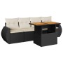 5-piece garden furniture set with black synthetic rattan cushions | Foro24|Onlineshop| Casa, Jardín y Más Foro24.es