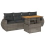 Garden sofa set with 5-piece synthetic rattan gray cushions | Foro24|Onlineshop| Casa, Jardín y Más Foro24.es