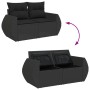 6-teiliges Gartensofa-Set und Kissen aus schwarzem Kunststoff-Rattan. | Foro24|Onlineshop| Casa, Jardín y Más Foro24.es