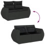 Gartensofa-Set und Kissen, 8-teilig, aus schwarzem Kunststoff-Rattan. von , Gartensets - Ref: Foro24-3327233, Preis: 594,74 €...