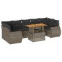 Gartensofa-Set und Kissen, 8-teilig, aus grauem Kunst-Rattan. | Foro24|Onlineshop| Casa, Jardín y Más Foro24.es