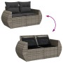 Gartensofa-Set und Kissen, 8-teilig, aus grauem Kunst-Rattan. | Foro24|Onlineshop| Casa, Jardín y Más Foro24.es