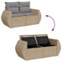 Garden sofa set with 9-piece synthetic rattan beige cushions. | Foro24|Onlineshop| Casa, Jardín y Más Foro24.es