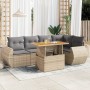 Gartensofa-Set mit 6-teiligen Kissen aus synthetischem Rattan in Beige. | Foro24|Onlineshop| Casa, Jardín y Más Foro24.es