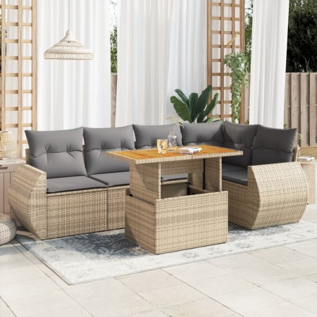 Garden sofa set with 6-piece synthetic rattan beige cushions | Foro24|Onlineshop| Casa, Jardín y Más Foro24.es