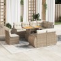 Garden sofa set with 9-piece synthetic rattan beige cushions. by , Garden sets - Ref: Foro24-3327278, Price: 899,02 €, Discou...