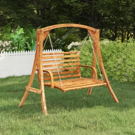 Solid curved wood swing with teak finish by vidaXL, Porch Swing Accessories - Ref: Foro24-313934, Price: 222,75 €, Discount: %