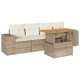 Gartensofa-Set mit 5-teiligen Kissen aus synthetischem Rattan in Beige. von , Gartensets - Ref: Foro24-3327320, Preis: 478,56...