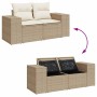 Gartensofa-Set mit 5-teiligen Kissen aus synthetischem Rattan in Beige. von , Gartensets - Ref: Foro24-3327320, Preis: 478,56...