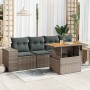 Garden sofa set with 5-piece synthetic rattan gray cushions | Foro24|Onlineshop| Casa, Jardín y Más Foro24.es