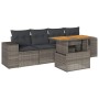 Garden sofa set with 5-piece synthetic rattan gray cushions | Foro24|Onlineshop| Casa, Jardín y Más Foro24.es