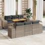 Gartensofagarnitur 7-teilig mit grauen Polstern aus synthetischem Rattan von , Gartensets - Ref: Foro24-3327336, Preis: 602,6...