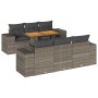 Gartensofagarnitur 7-teilig mit grauen Polstern aus synthetischem Rattan von , Gartensets - Ref: Foro24-3327336, Preis: 602,6...