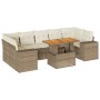 Garden sofa set with 8 pieces of synthetic beige rattan and cushions. by , Garden sets - Ref: Foro24-3327348, Price: 680,36 €...