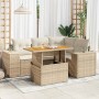 Garden sofa set with 5-piece synthetic rattan beige cushions by , Garden sets - Ref: Foro24-3327369, Price: 499,71 €, Discoun...