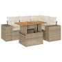 Garden sofa set with 5-piece synthetic rattan beige cushions by , Garden sets - Ref: Foro24-3327369, Price: 499,71 €, Discoun...