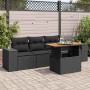 5-piece garden furniture set with black synthetic rattan cushions | Foro24|Onlineshop| Casa, Jardín y Más Foro24.es