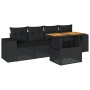 Set de muebles de jardín 5 pzas y cojines ratán sintético negro | Foro24|Onlineshop| Casa, Jardín y Más Foro24.es