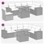 Gartensofa-Set, 7-teilig, mit schwarzen Polstern aus synthetischem Rattan | Foro24|Onlineshop| Casa, Jardín y Más Foro24.es